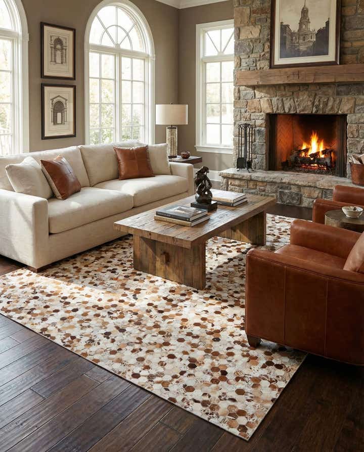 8' 1 x 9' 10 Cowhide Stocks Rug