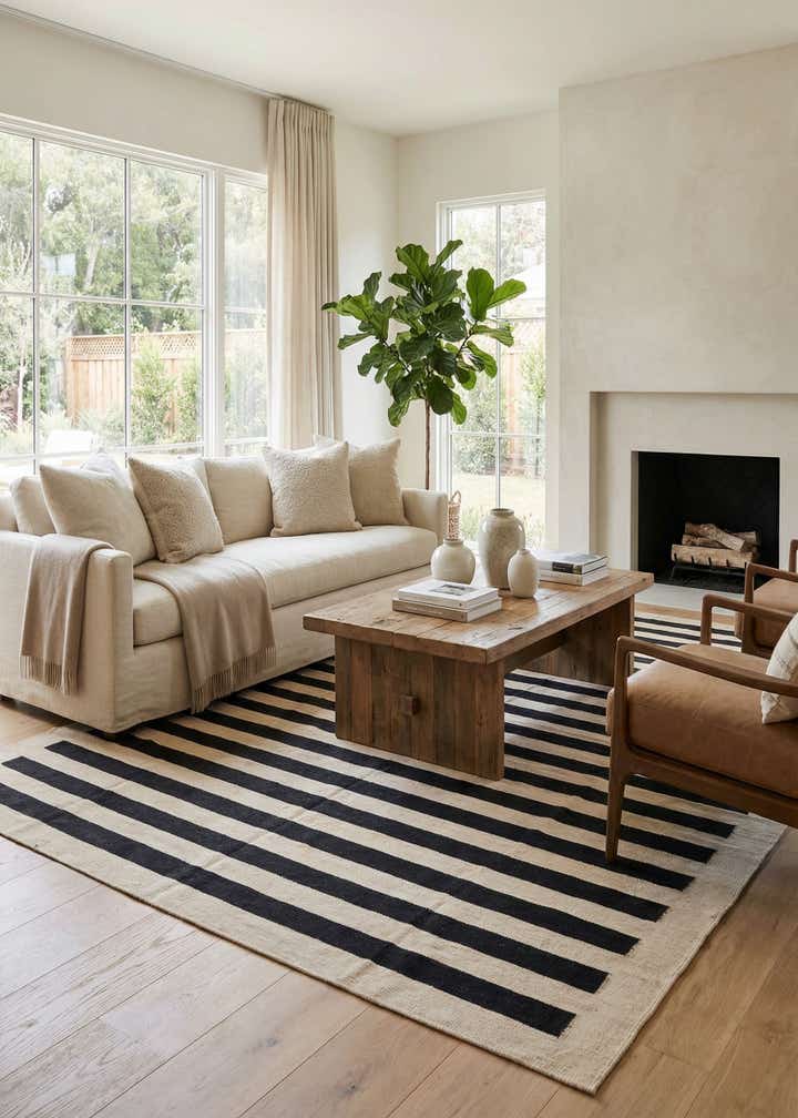 6' 8 x 9' 8 Hand Woven Kilim Modern Wool Rug