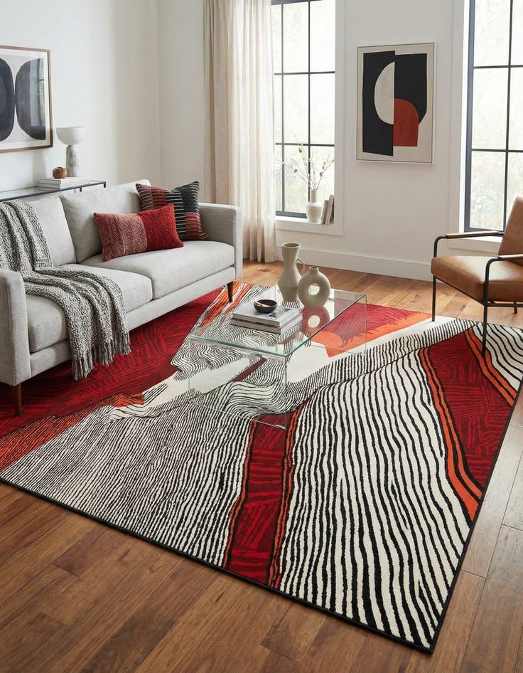 Detail image of 9' x 12' Easy-Clean Modern Indoor / Outdoor Rug