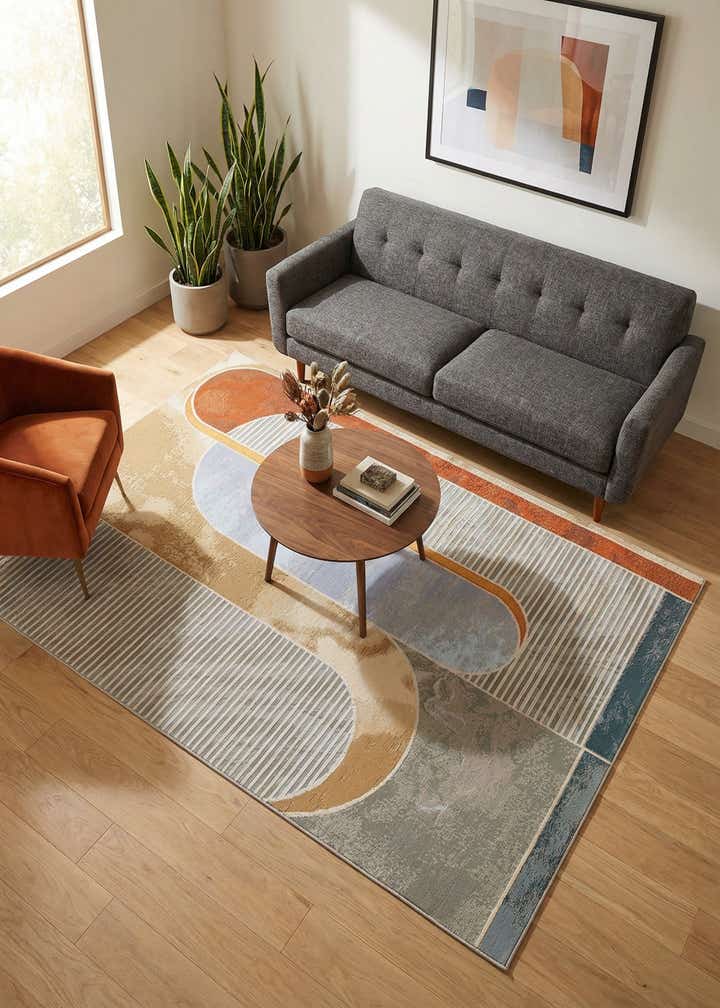6' 1 x 9' Easy-Clean Modern Indoor / Outdoor Rug