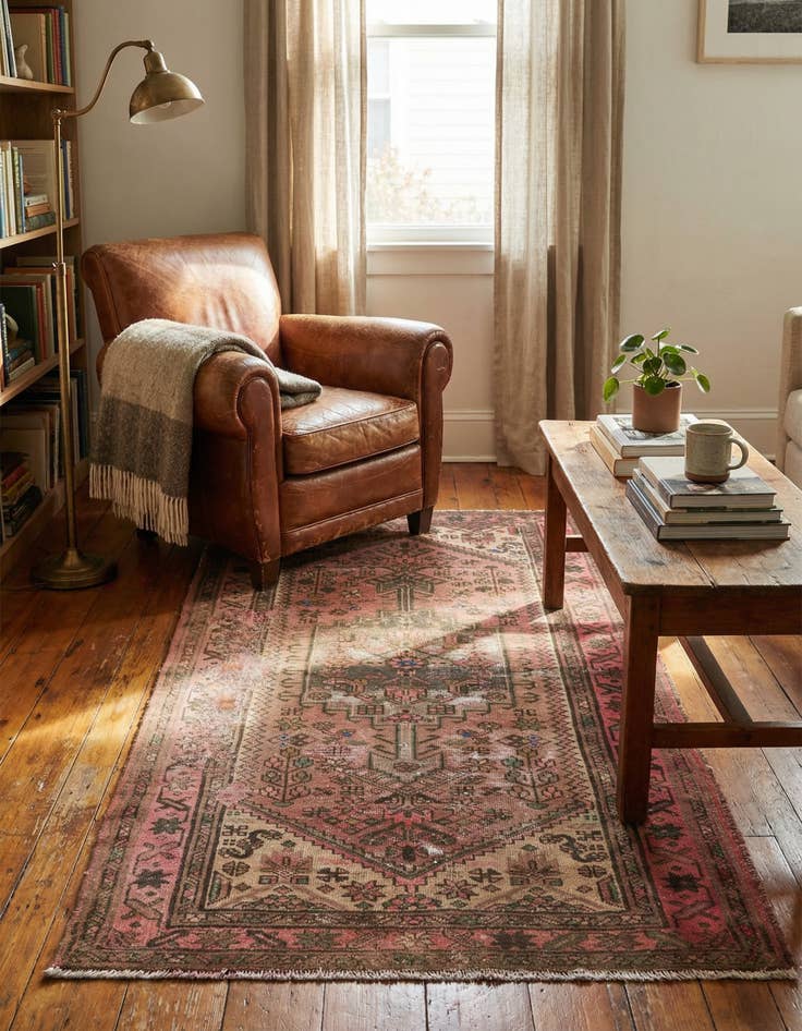 Detail image of 3' 4 x 6' 5  Hand Knotted Ultra Vintage Persian Wool Runner Rug