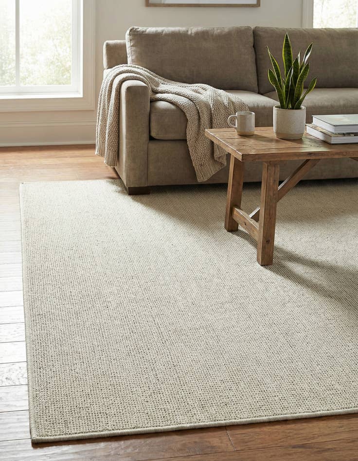 Detail image of  4' 1 x 6' 1  Washable Solid Indoor / Outdoor Rug