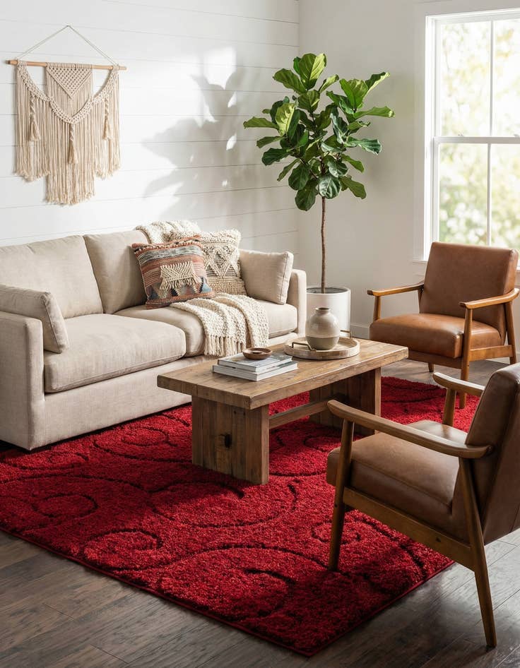 Detail image of 10' x 13' Floral Shag Rug