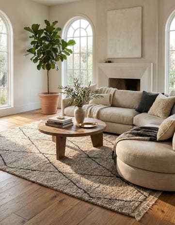 6' 5 x 10' 4 Hand Knotted Moroccan Wool Rug