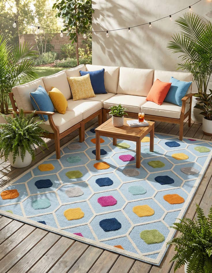 Detail image of 7' x 10'  Washable Aruba Indoor / Outdoor Rug