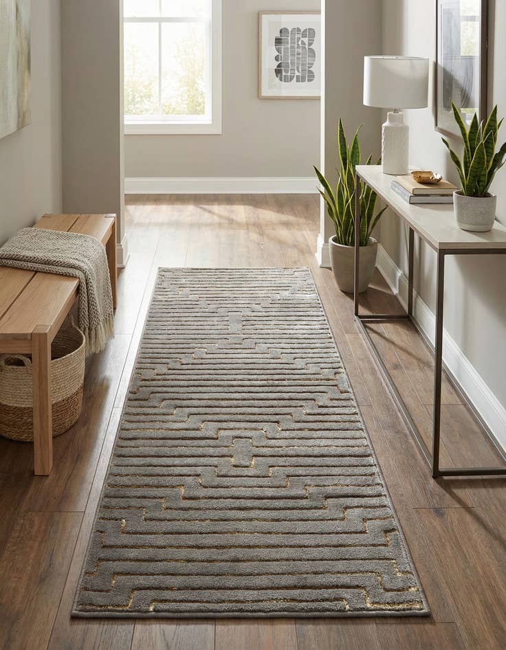 Detail image of  2' x 5' Vogue Geo Runner Rug