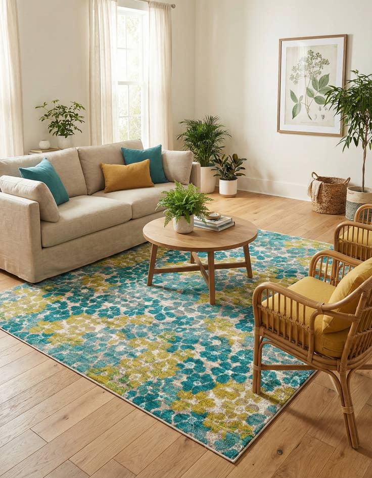 Detail image of  10' x 10' Azalea Square Rug