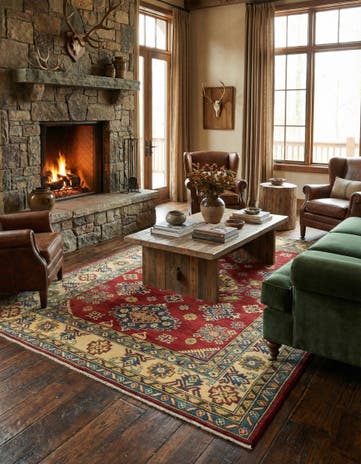 5' 7 x 7' 10 Hand Knotted Kazak Rug