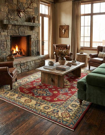 5' 7 x 7' 10 Hand Knotted Kazak Rug