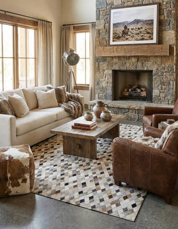 5' 8 x 7' 9 Cowhide Stocks Rug