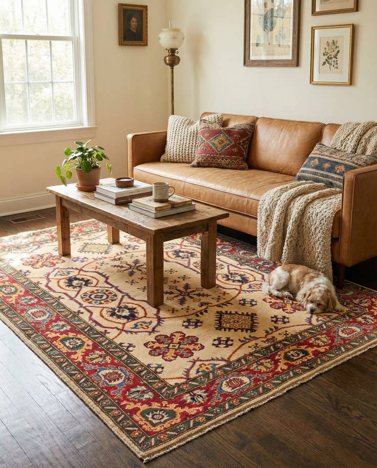 Detail image of 4' 11 x 7' 1 Hand Knotted Kazak Rug