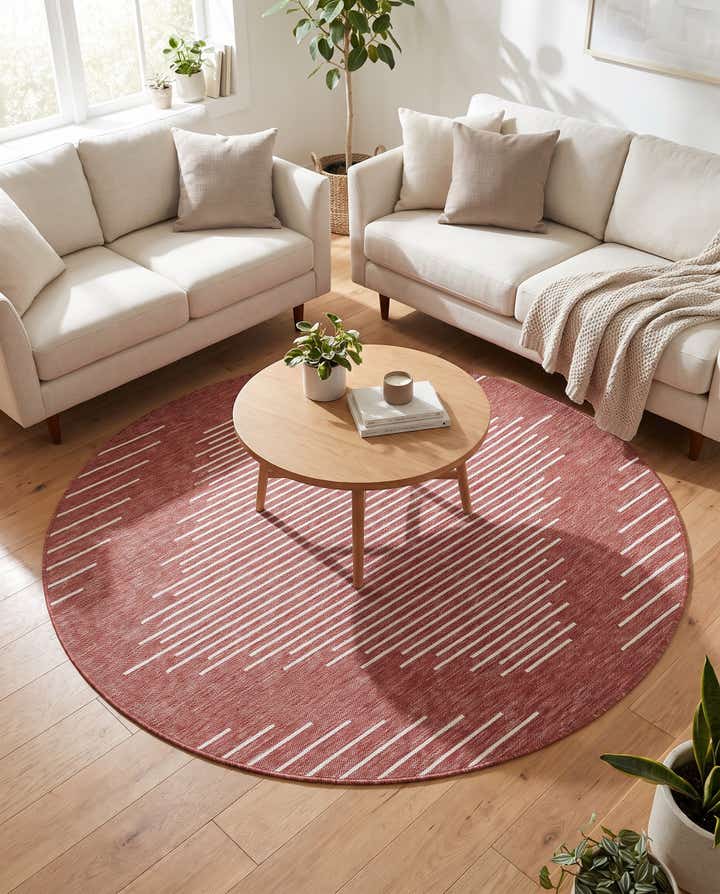 6' x 6' Easy-Clean Modern Indoor / Outdoor Round Rug