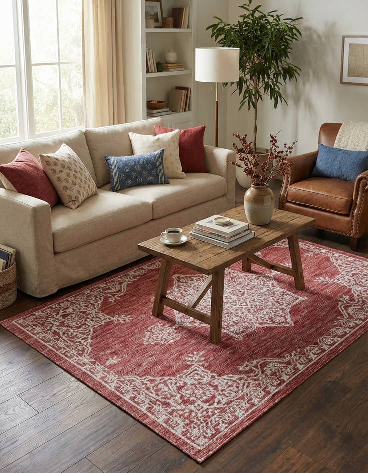 Detail image of  4' x 6'  Washable Traditional Indoor / Outdoor Rug