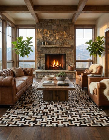 5' 3 x 8' 1 Cowhide - Patchwork Rug