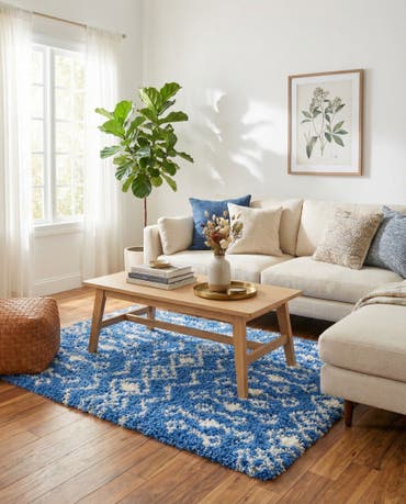  5' 3 x 5' 3 Moroccan Trellis Shag Square Rug