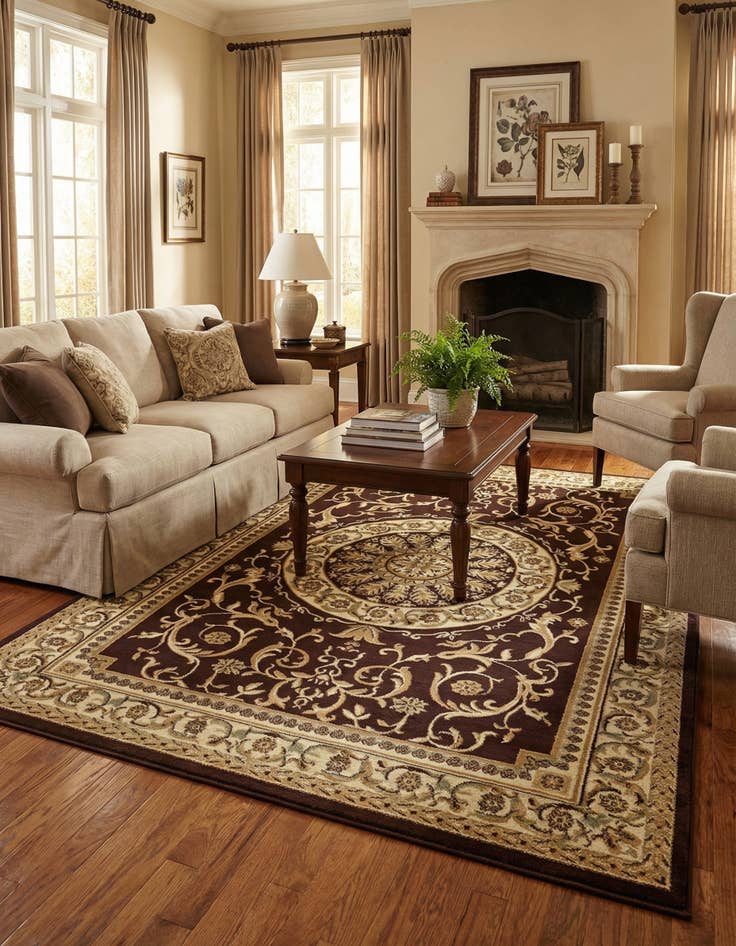 Detail image of 7' x 10' Classic Aubusson Rug