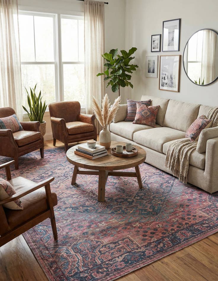 Detail image of 7' 10 x 7' 10  Washable Maahru Square Rug