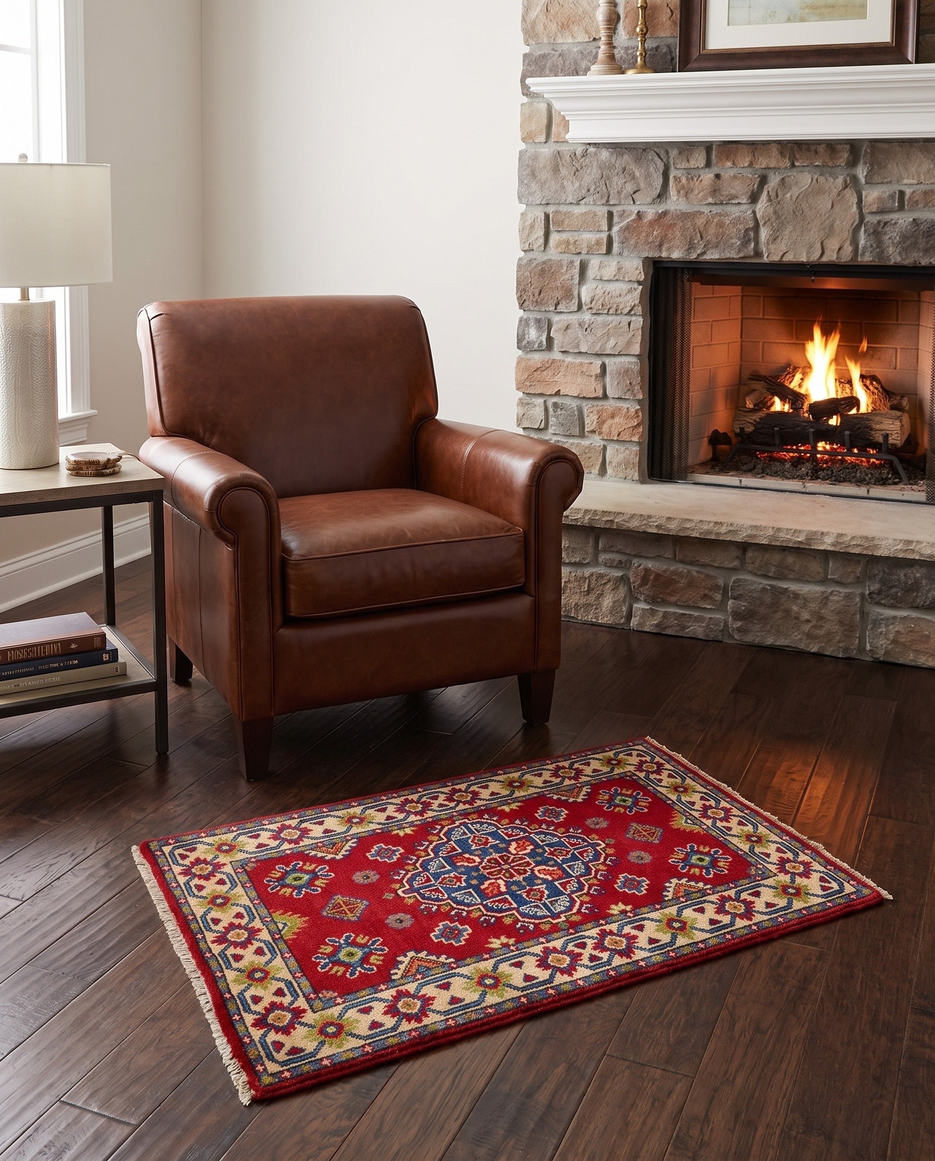 2' x 3' 4 Hand Knotted Kazak Rug