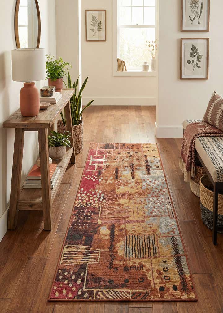 2' 7 x 5' 3 Easy-Clean Modern Indoor / Outdoor Runner Rug
