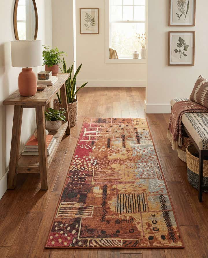 2' 7 x 5' 3 Easy-Clean Modern Indoor / Outdoor Runner Rug
