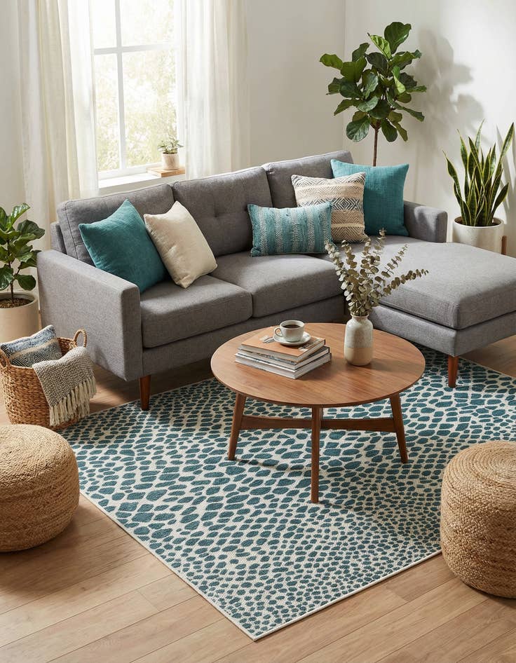 Detail image of 5' 3 x 5' 3 Easy-Clean Jill Zarin Indoor / Outdoor Square Rug
