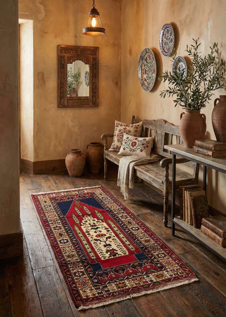 3' 5 x 6' 11 Hand Knotted Anatolian Oriental Wool Runner Rug