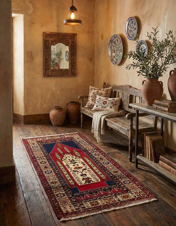 3' 5 x 6' 11 Hand Knotted Anatolian Oriental Wool Runner Rug