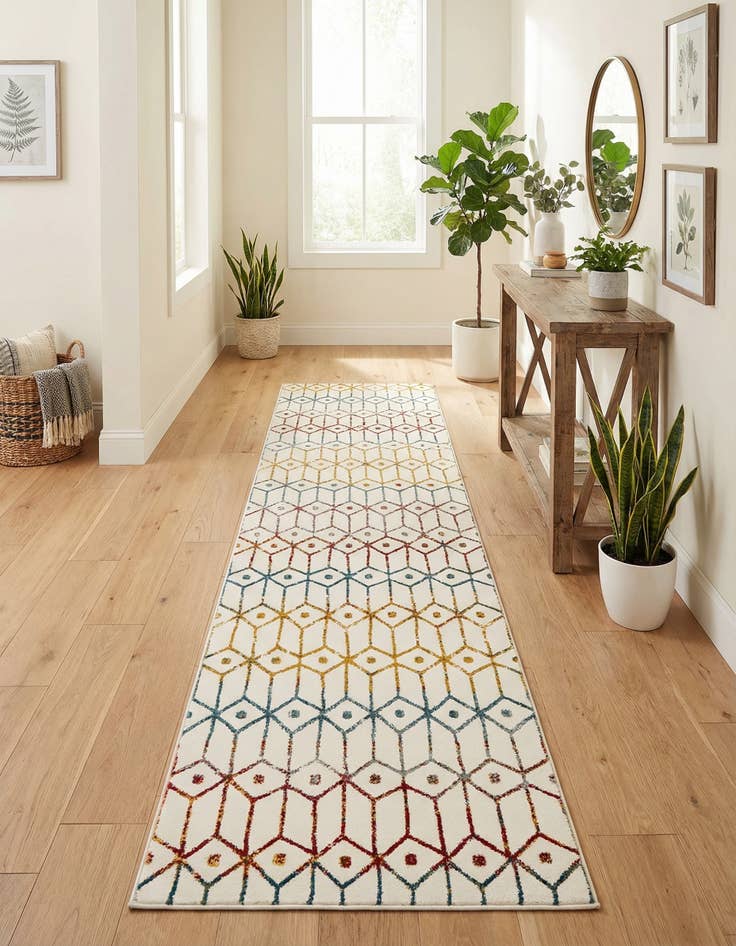 Detail image of  2' 7 x 13' Lattice Trellis Runner Rug