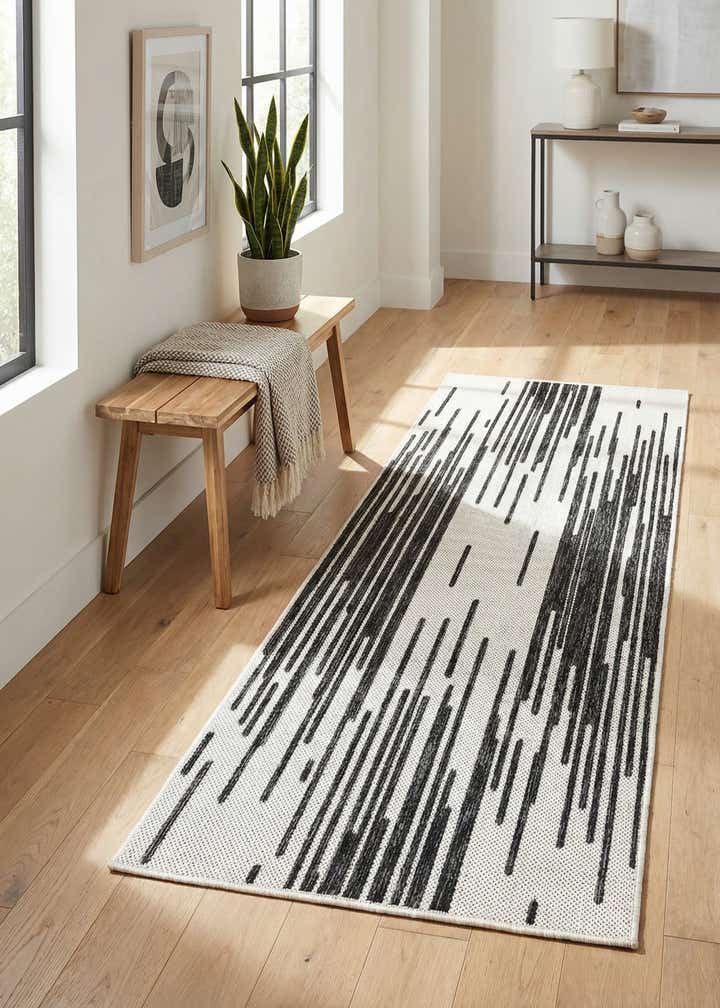 2' x 5' 3 Easy-Clean Modern Indoor / Outdoor Runner Rug