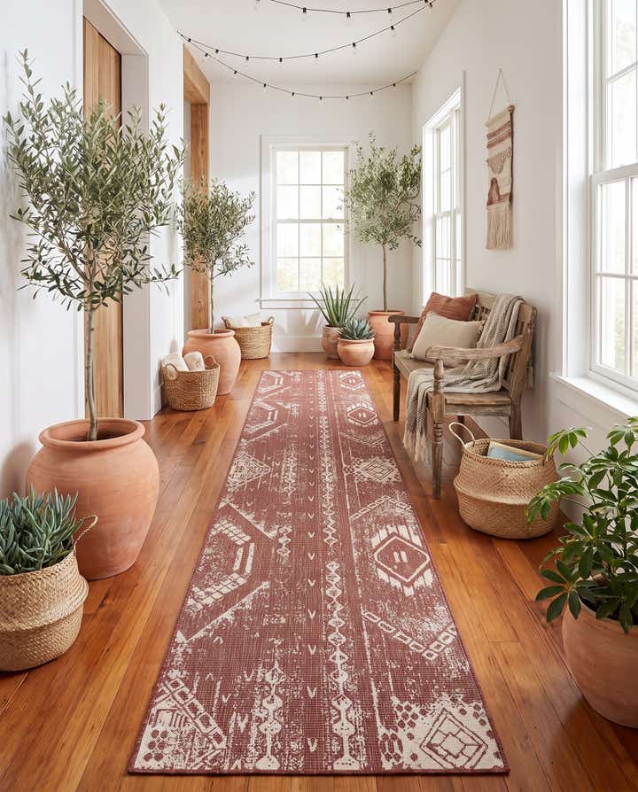 2' 7 x 12' Easy-Clean Bohemian Indoor / Outdoor Runner Rug