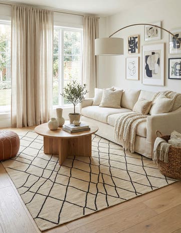 6' 3 x 7' 9 Hand Woven Kilim Modern Wool Rug