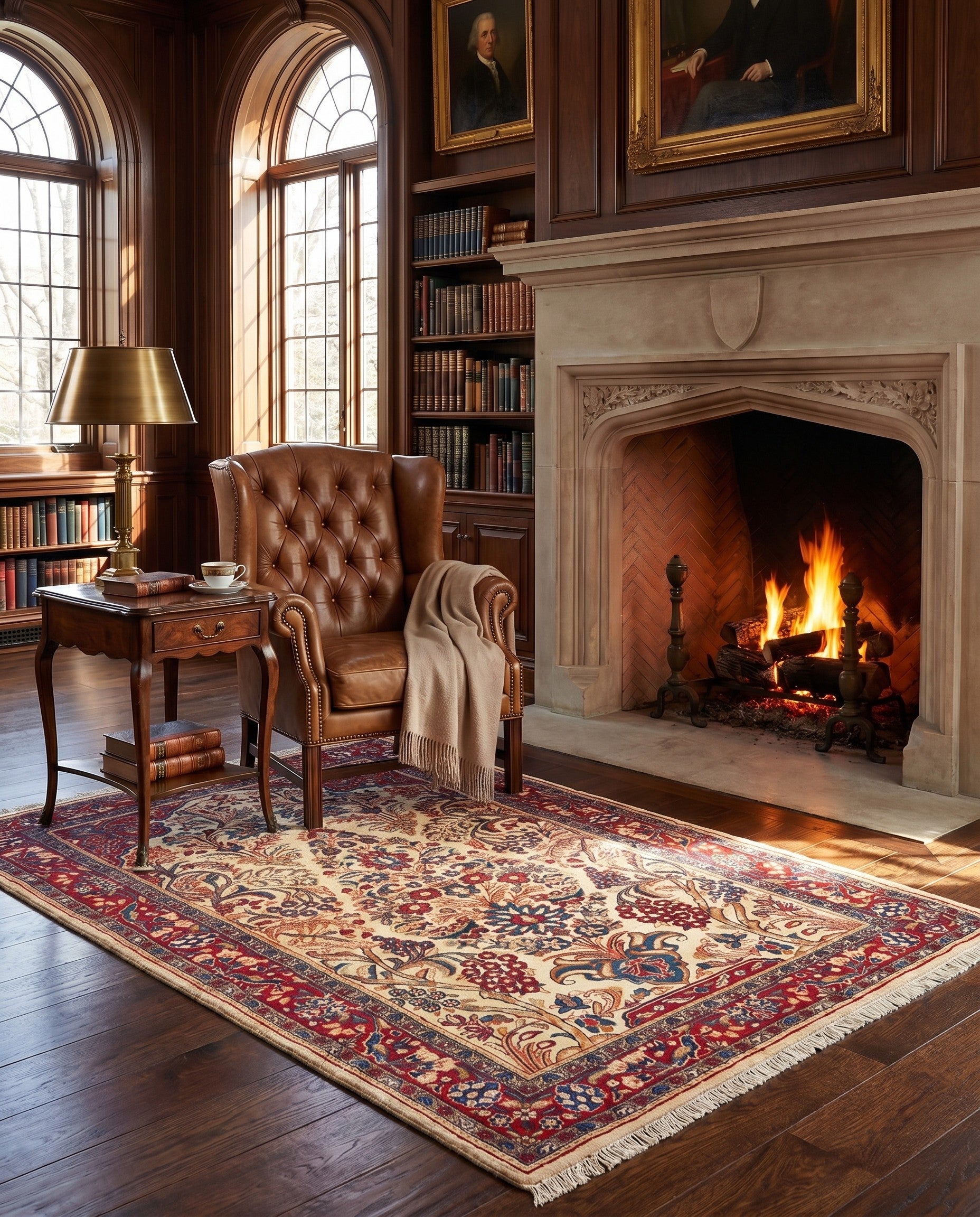 3' 5 x 5' 5 Kashan Wool Rug