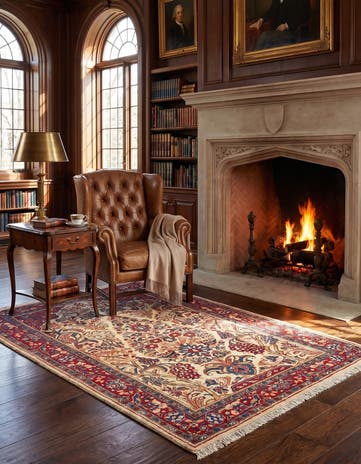 3' 5 x 5' 5 Kashan Wool Rug