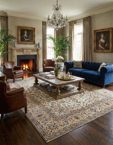 6' 6 x 9' 9 Kashan Wool Rug