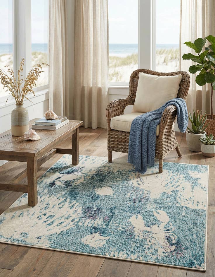 Detail image of 4' 1 x 4' 1  Washable Capri Square Rug