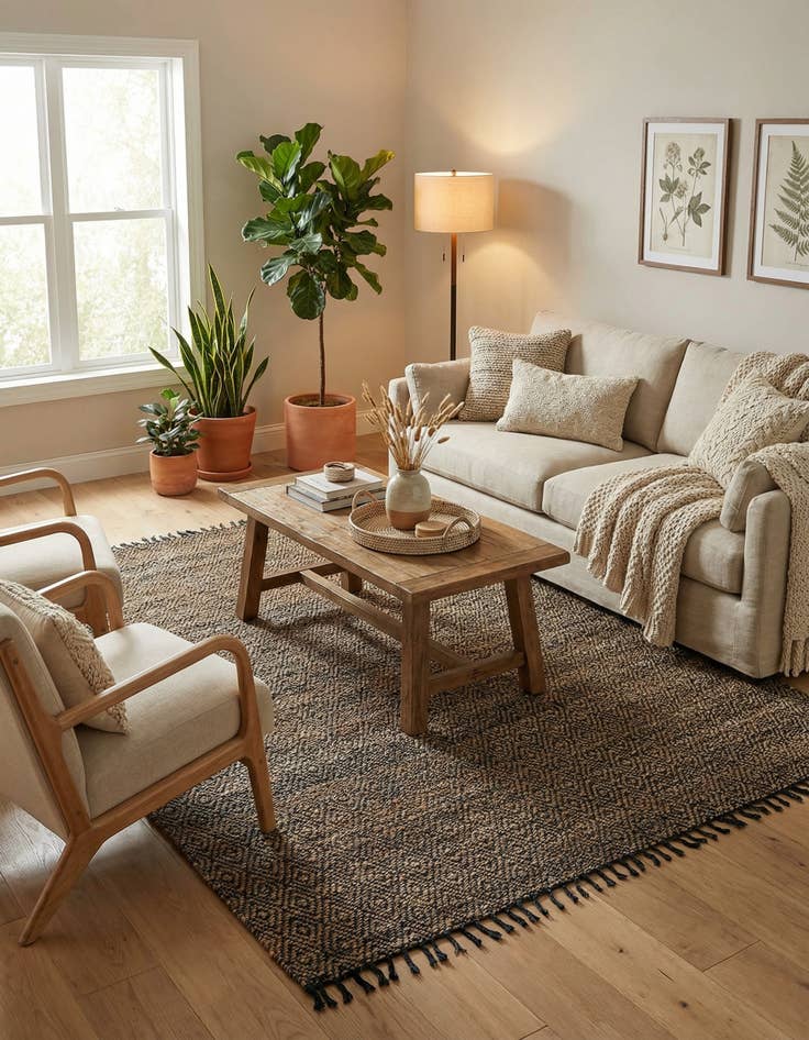 Detail image of  9' x 12' 2  Hand Woven Braided Jute Rug