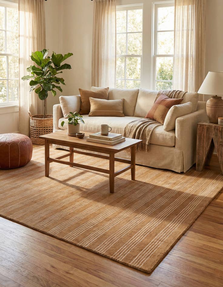 Detail image of 6' 1 x 9' Jill Zarin Striped Wool Rug