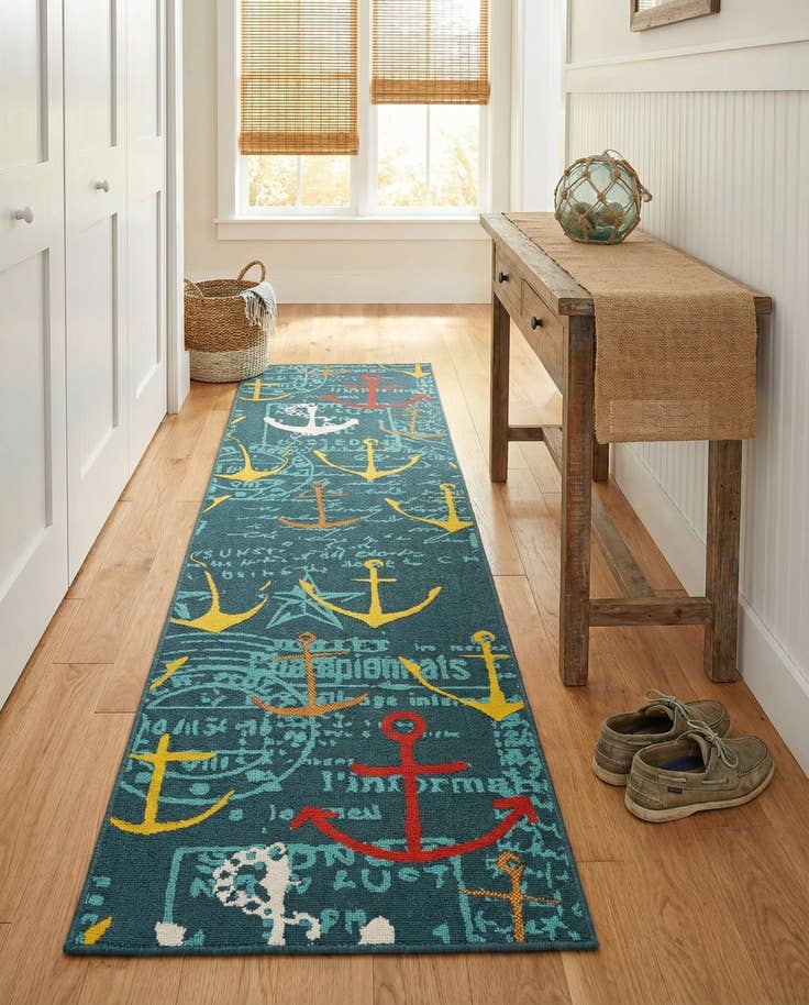 Detail image of 2' 7 x 10' Easy-Clean Coastal Indoor / Outdoor Runner Rug