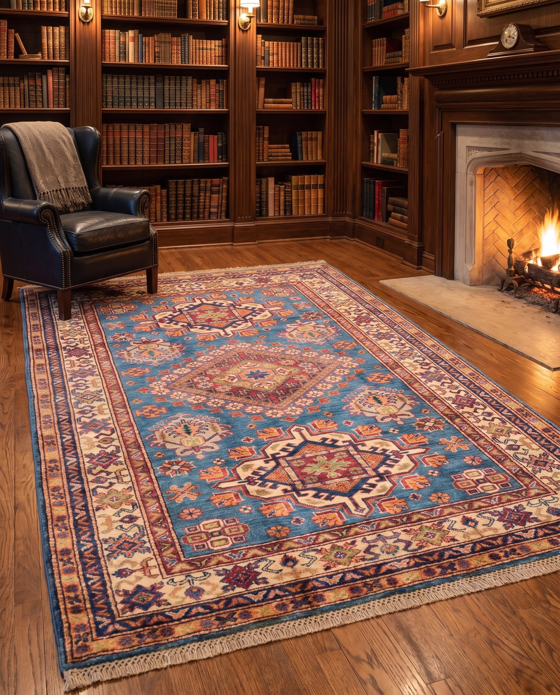 4' x 5' 10 Hand Knotted Kazak Rug