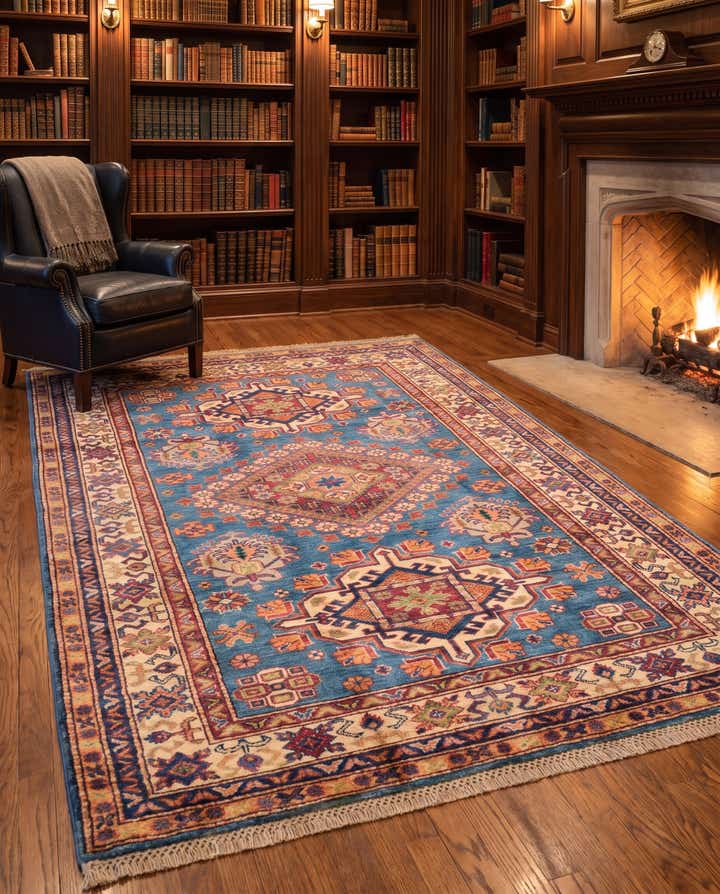 120cm x 180cm anudado a mano Kazak Alfombra