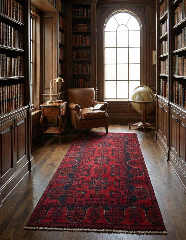 Detail image of  2' 8 x 6' 5  Hand Knotted Khal Mohammadi Wool Runner Rug