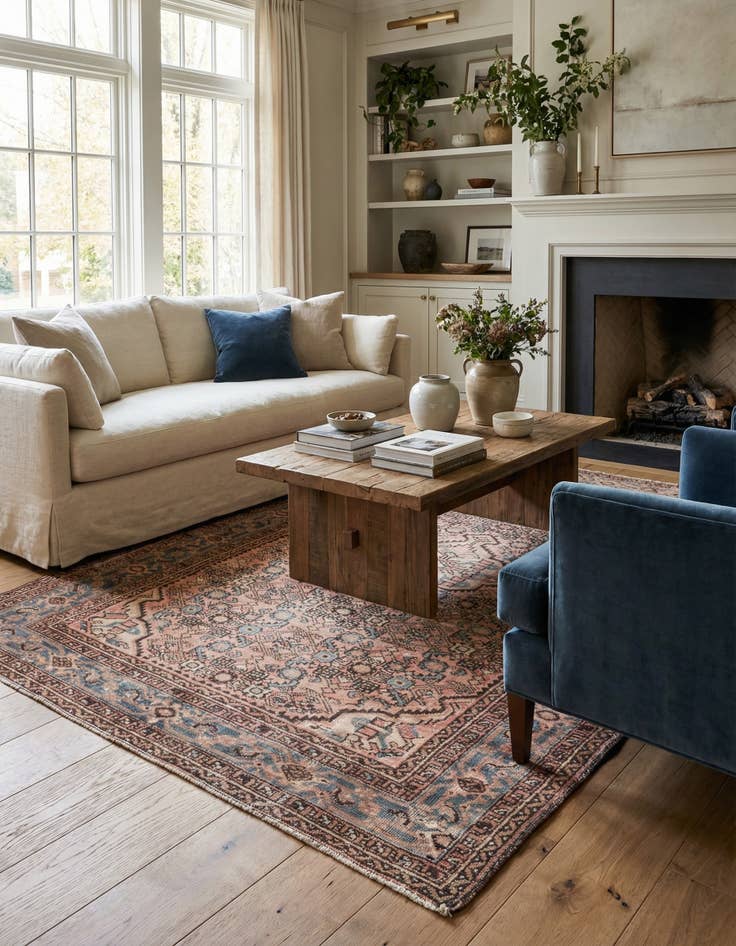 Detail image of 5' x 6' 8  Hand Knotted Ultra Vintage Persian Wool Rug