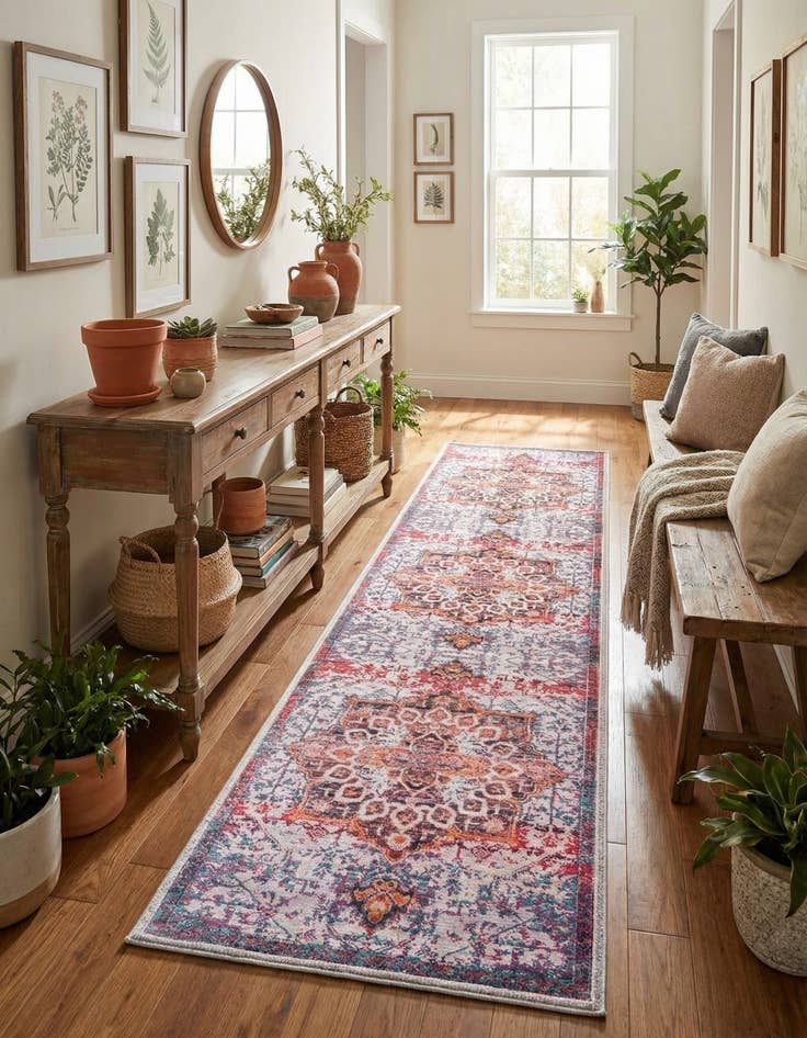 Detail image of  2' x 9' 10  Washable Francesca Runner Rug