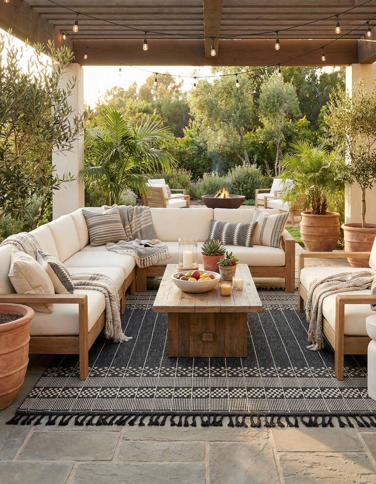 Detail image of 9' x 12'  Washable Eco Bohemian Indoor / Outdoor Rug