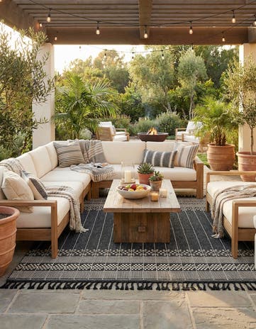 Charcoal Black Easy-Clean Eco Bohemian Indoor / Outdoor Rug