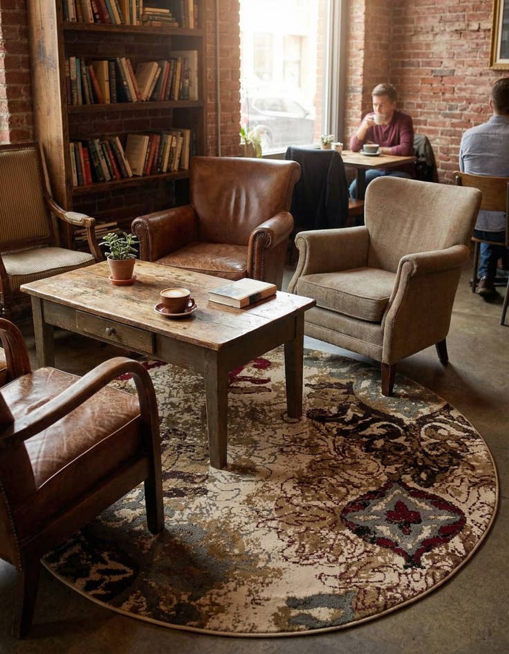 Detail image of 4' x 4' Coffee Shop Round Rug
