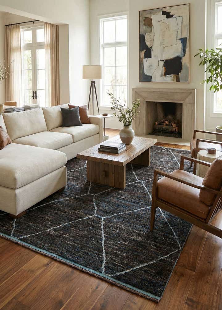 8' 8 x 13' 2 Hand Knotted Moroccan Wool Rug