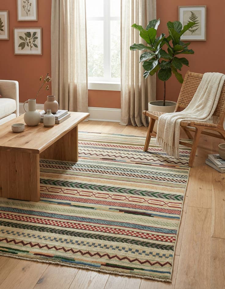 Detail image of  3' 2 x 4' 11  Hand Knotted Darya Rug