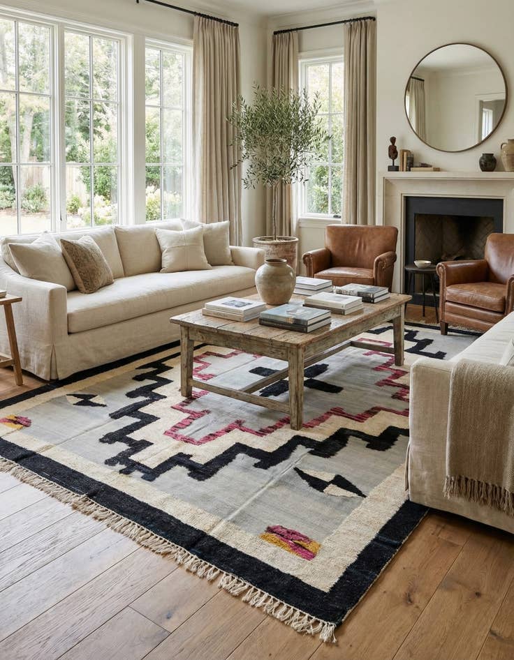 Detail image of  8' 6 x 12' 3  Hand Knotted Oushak Wool Rug