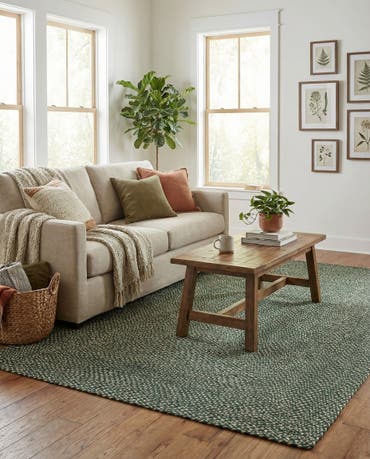  6' 1 x 9'  Hand Tweed Braided Jute Rug